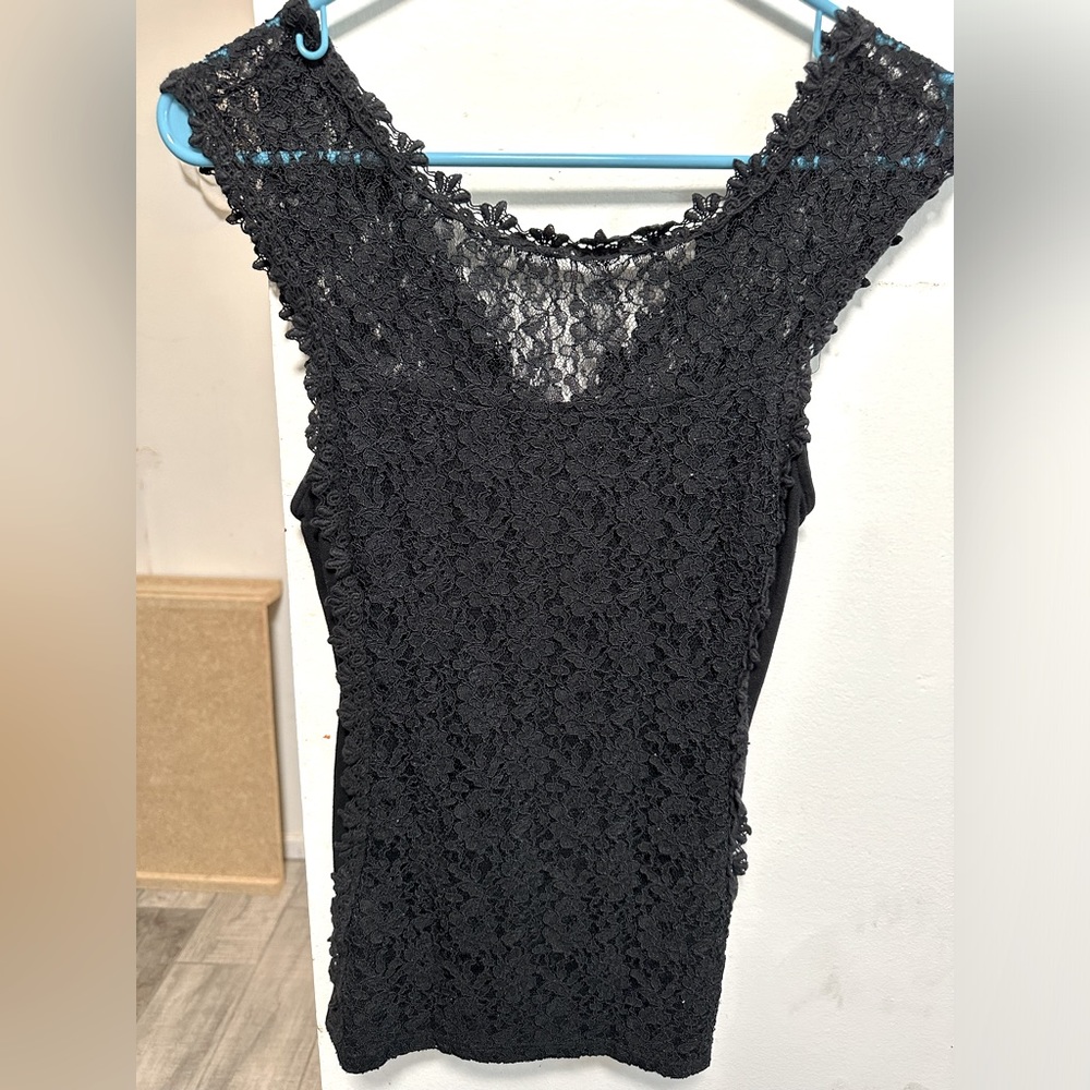 Lace black tank top